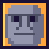 Logo de QARapaRa: cabeza de moai en pixel art